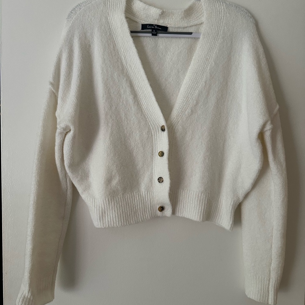 Love Tree Soft White Knit Top